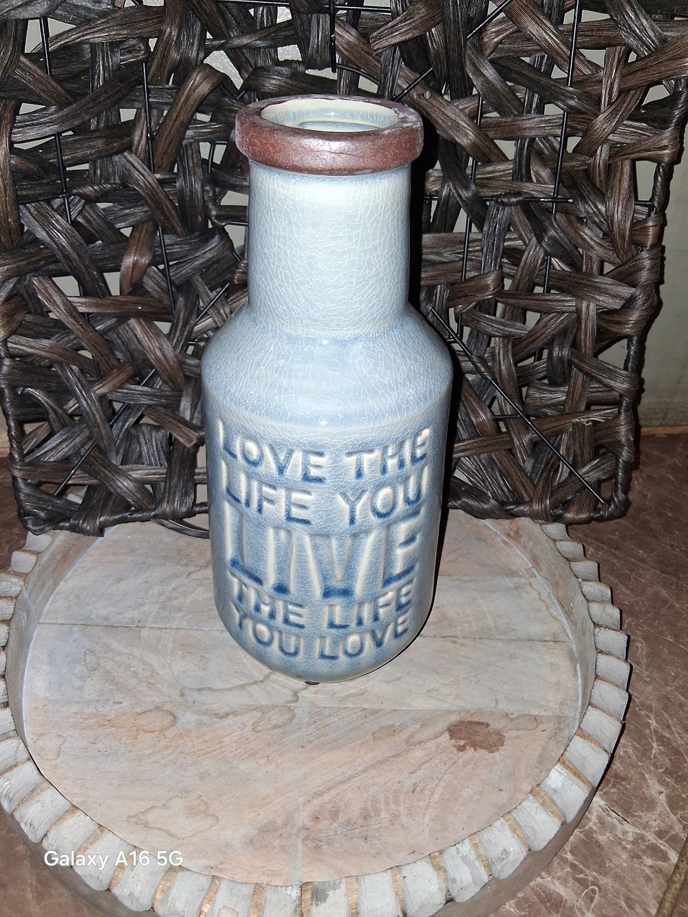 Blue Ceramic Inspirational Vase - Unbranded